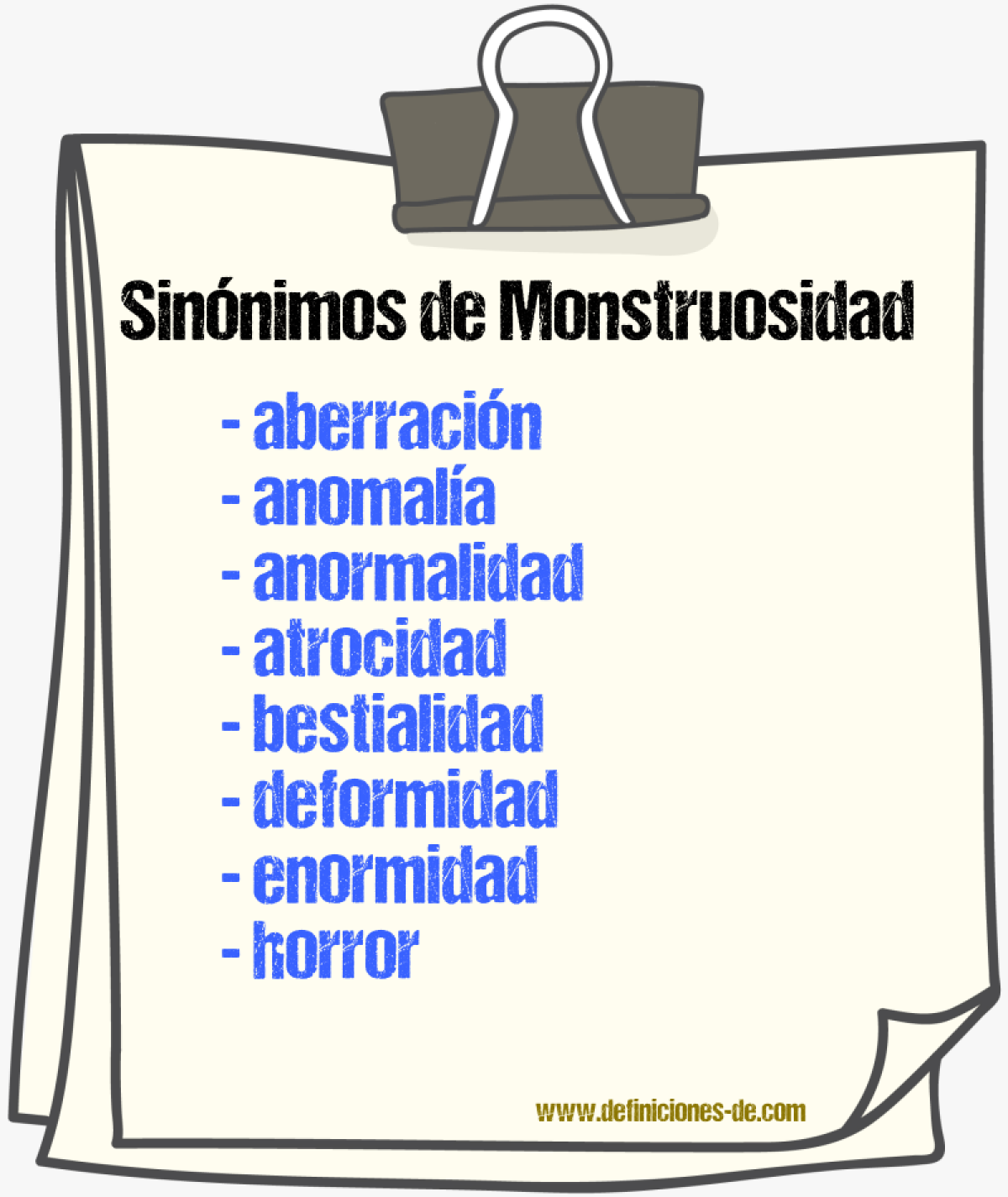 Sinnimos de monstruosidad