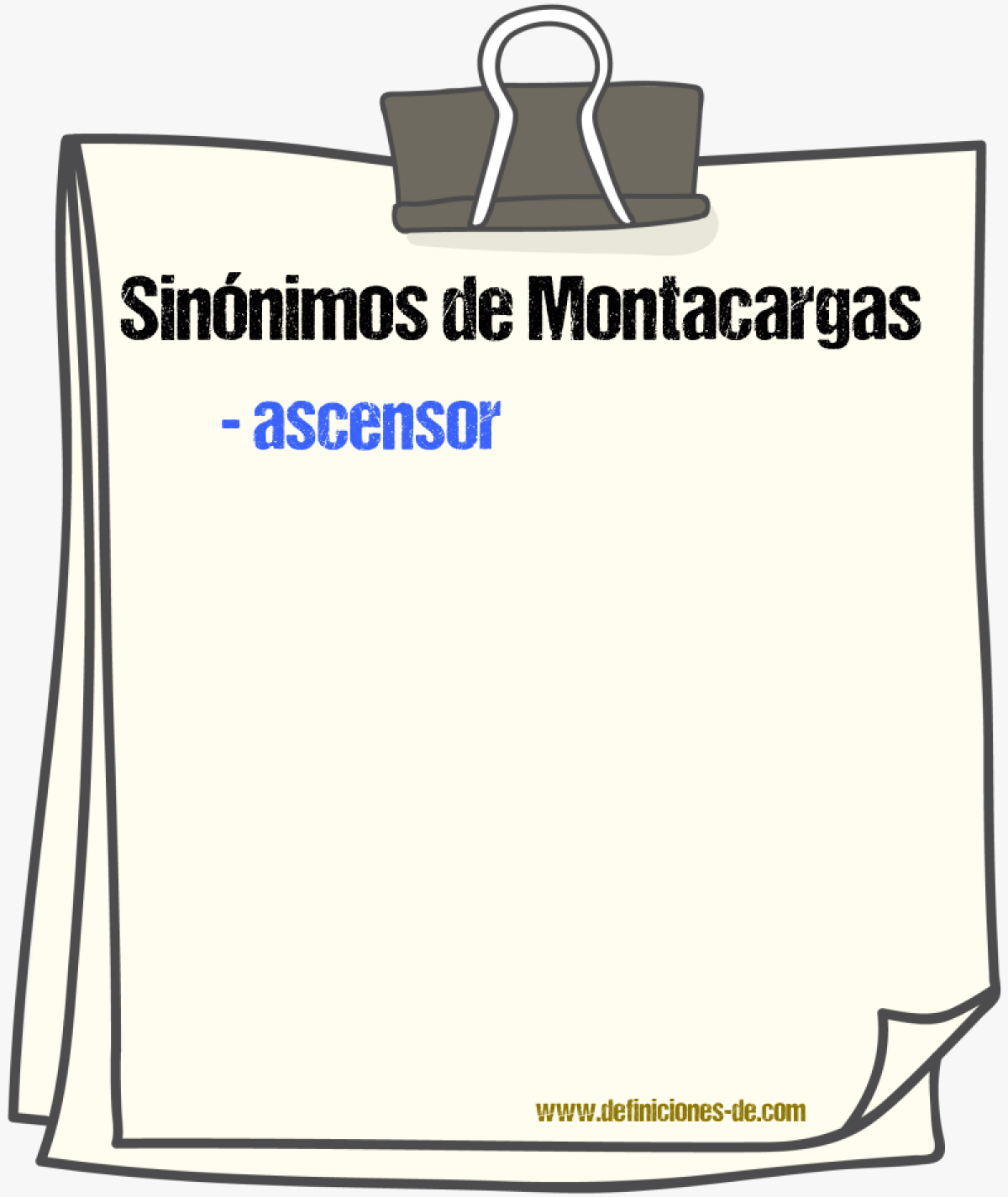 Sinnimos de montacargas