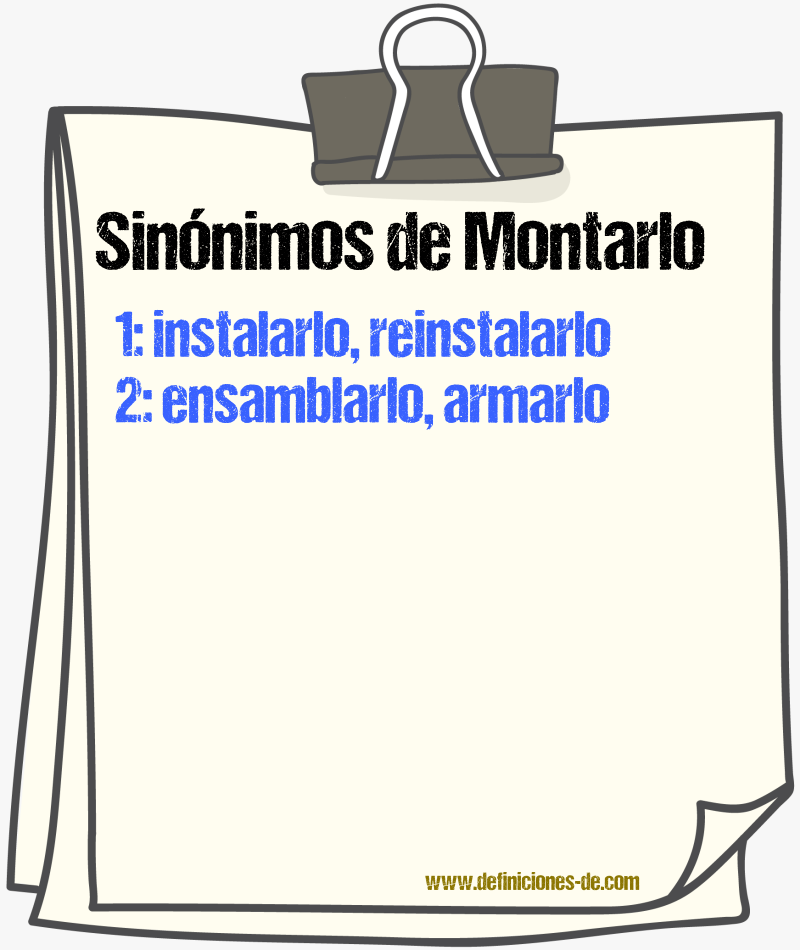 Sinónimos de montarlo