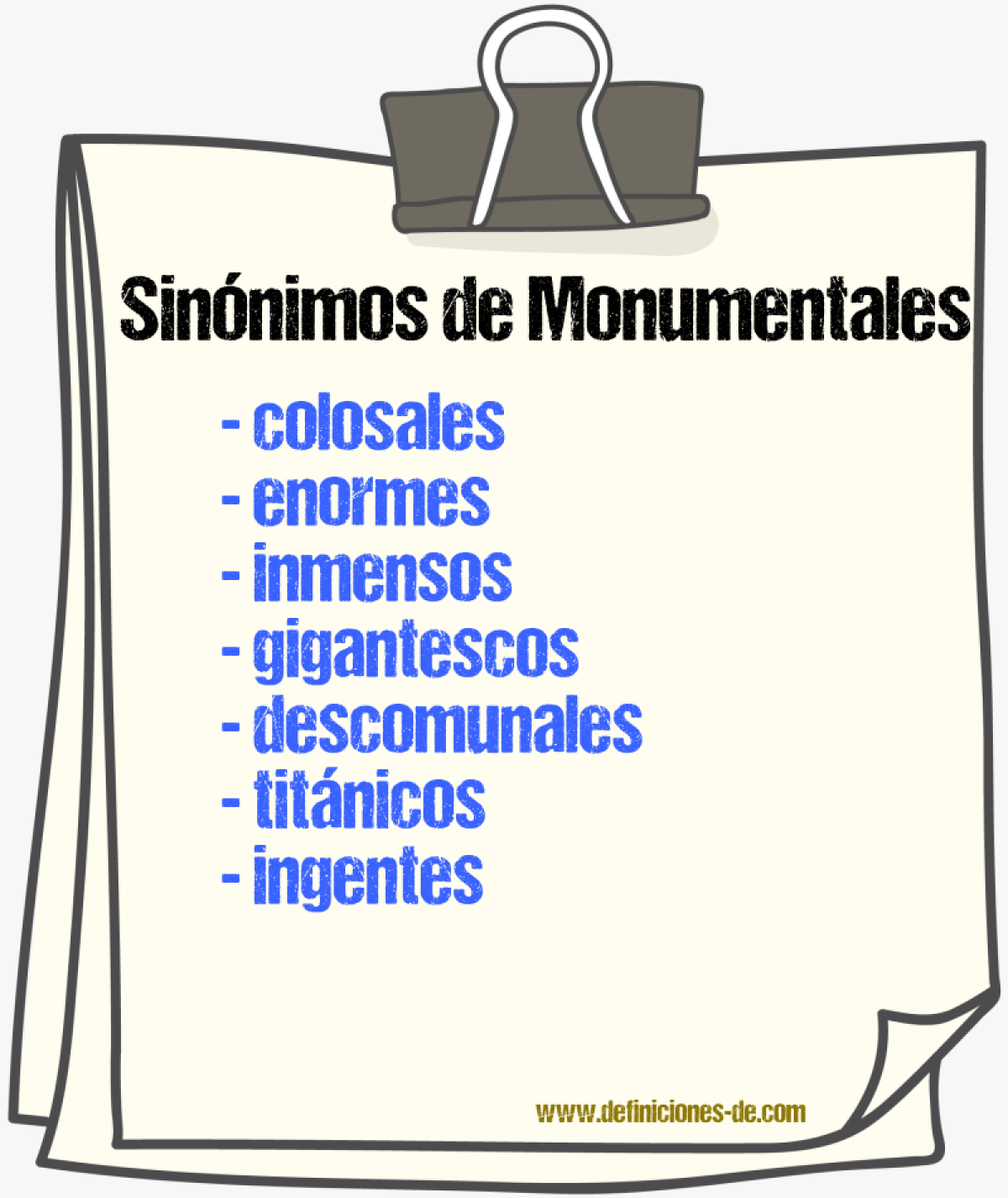 Sinónimos de monumentales