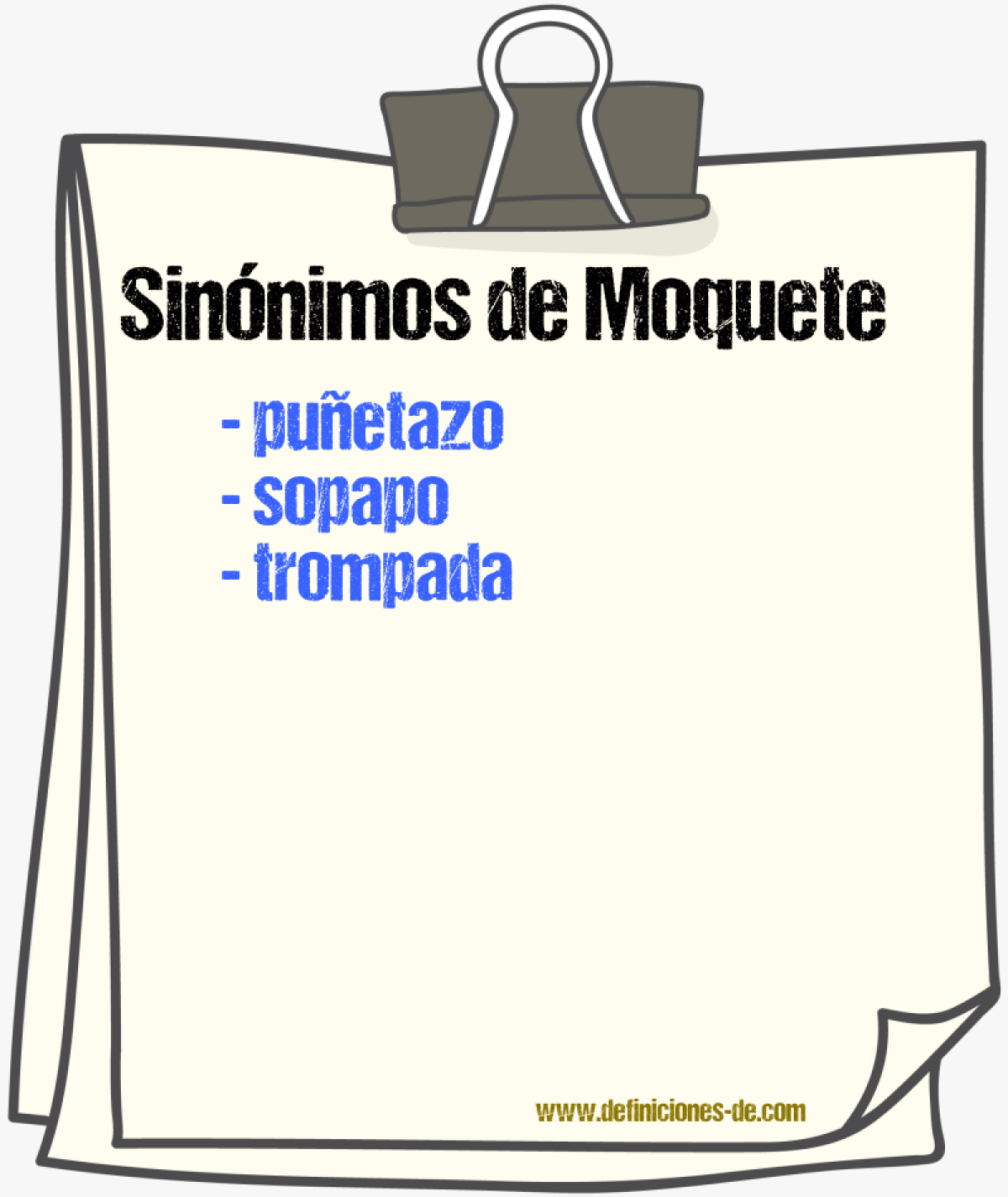 Sinnimos de moquete