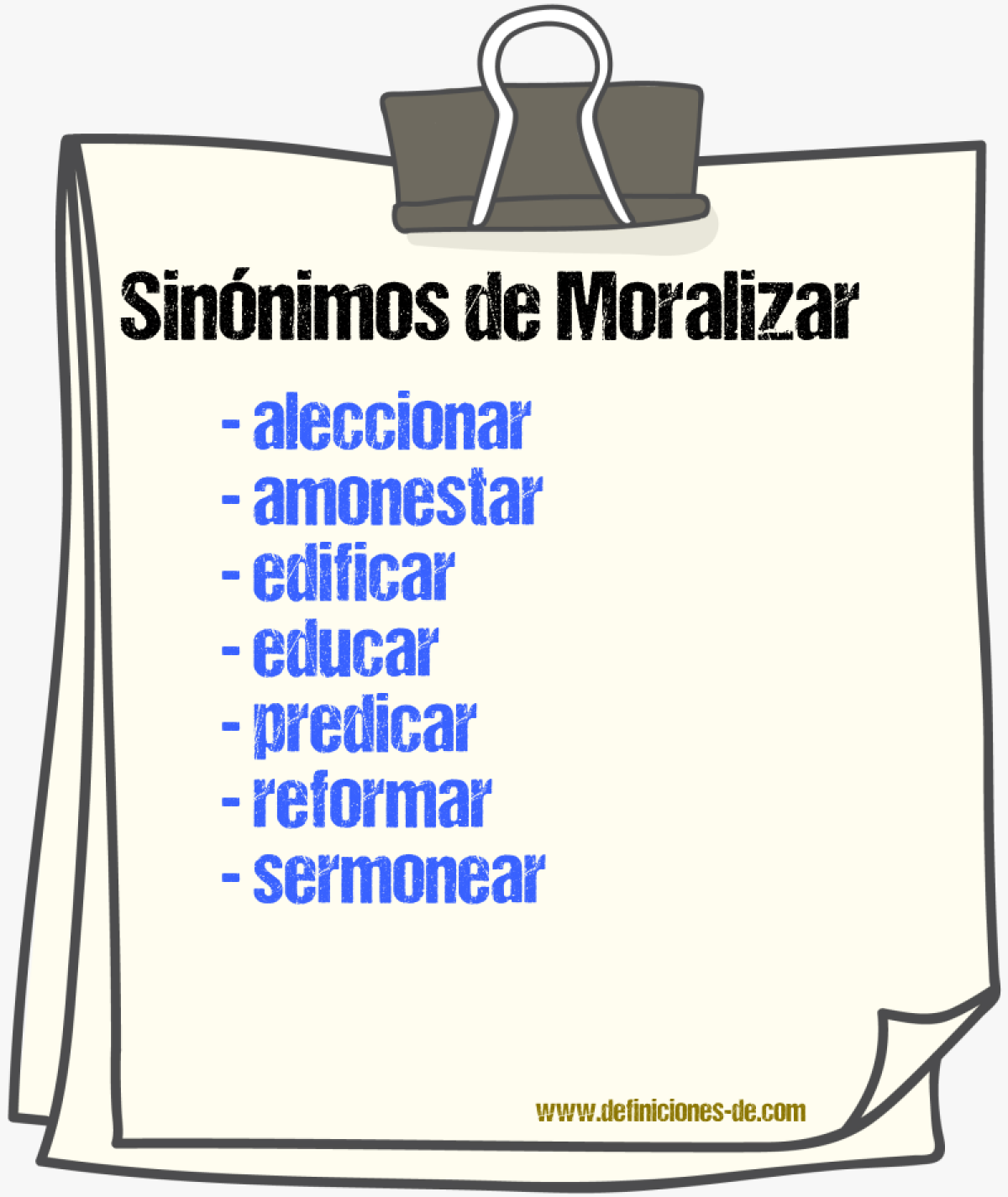 Sinnimos de moralizar