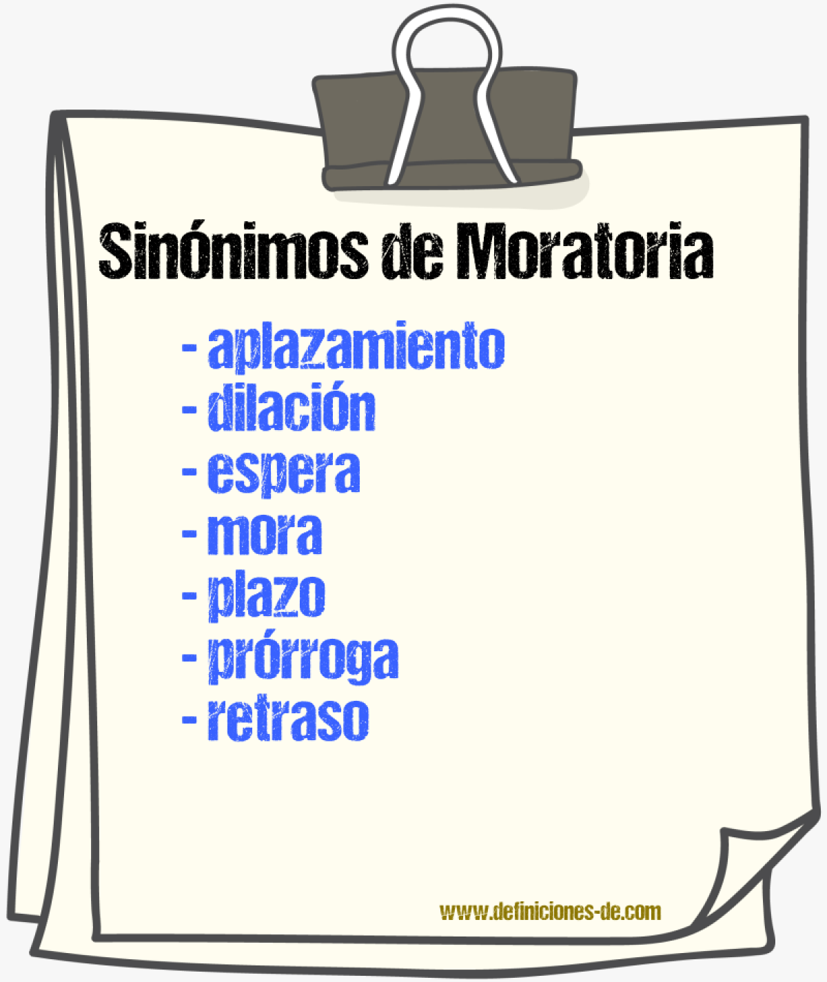 Sinnimos de moratoria