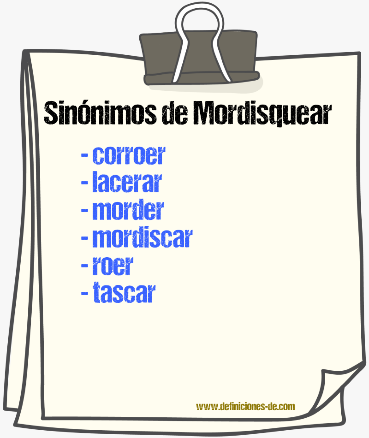 Sinnimos de mordisquear