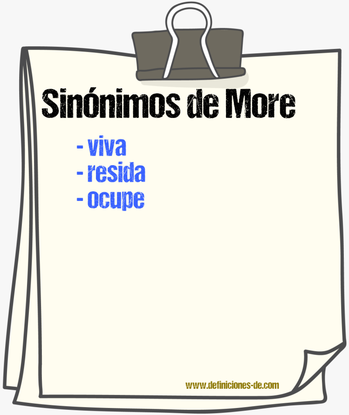 Sinónimos de more