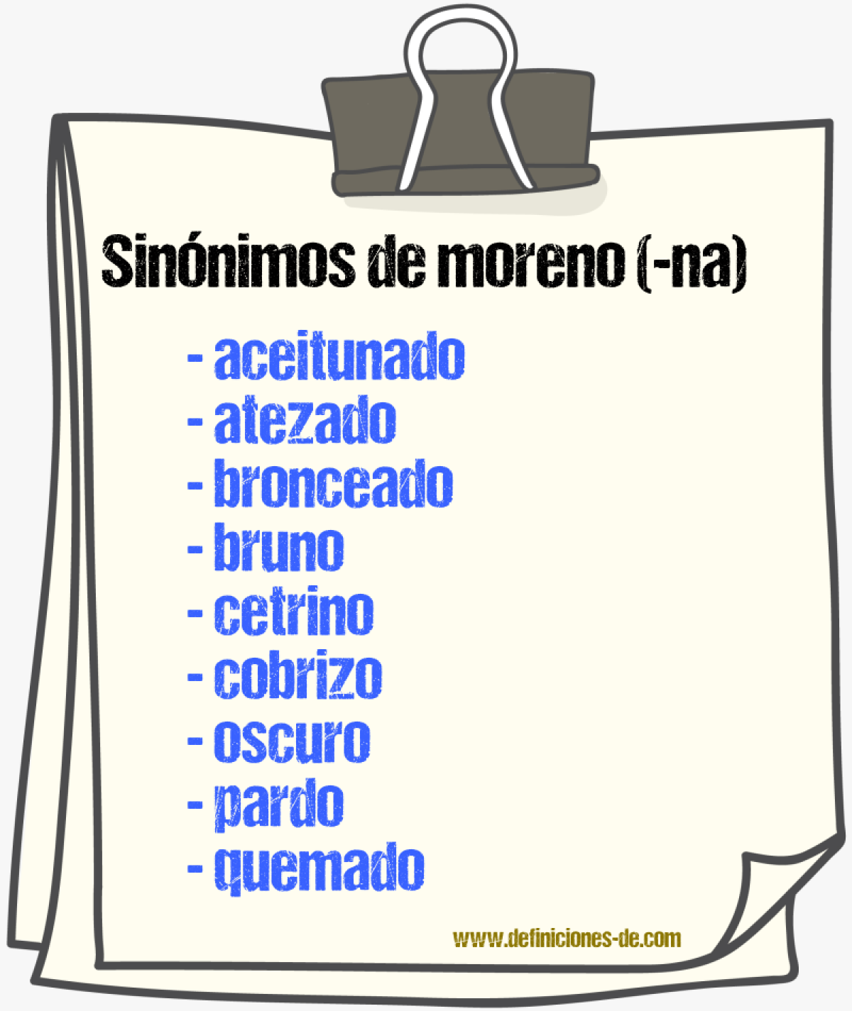 Sinnimos de moreno