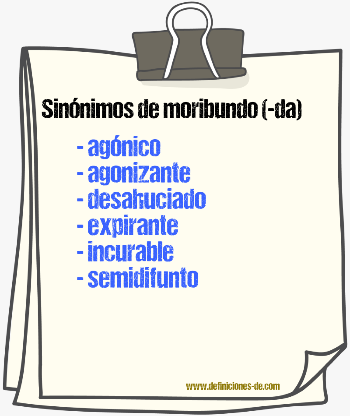 Sinnimos de moribundo