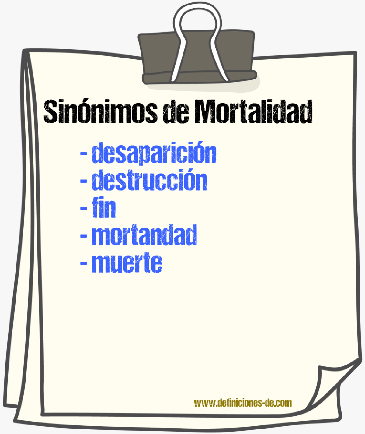 Sinnimos de mortalidad