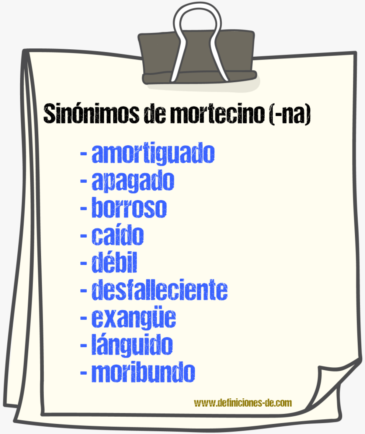 Sinnimos de mortecino