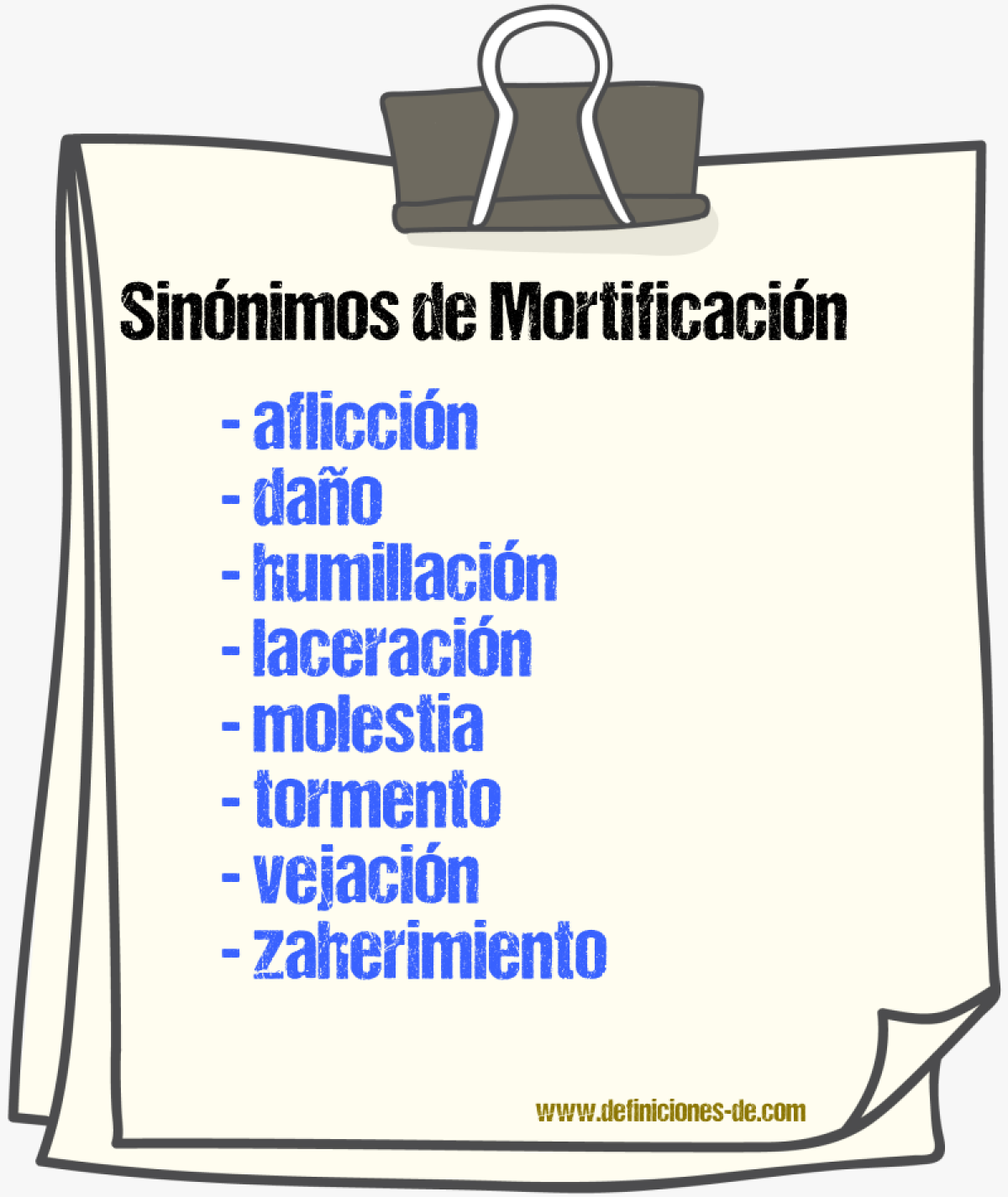 Sinnimos de mortificacin