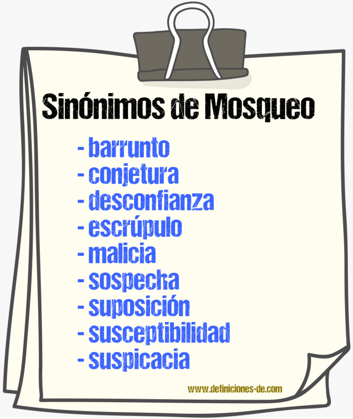 Sinnimos de mosqueo