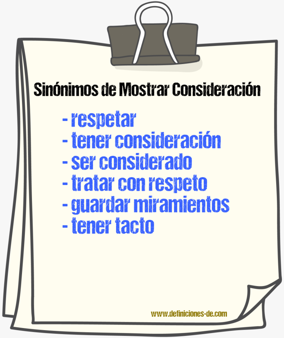 Sinónimos de mostrar consideración