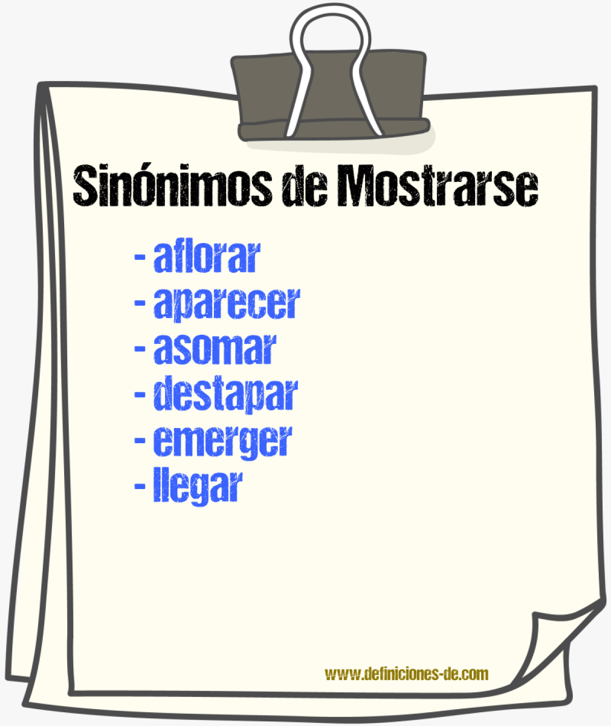 Sinnimos de mostrarse