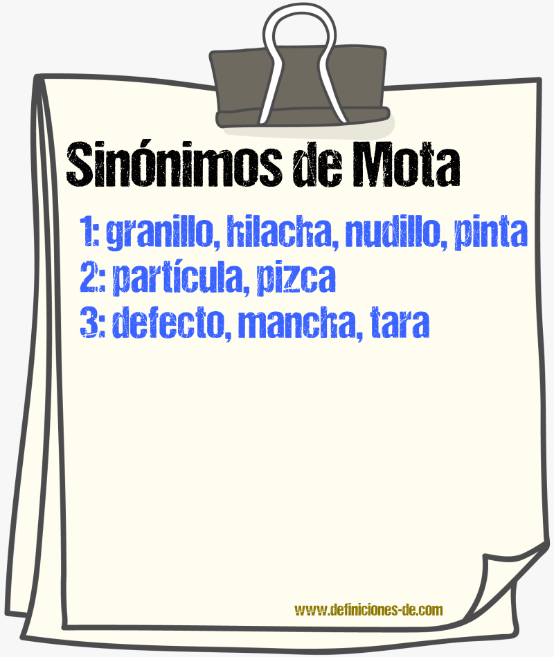 Sinnimos de mota