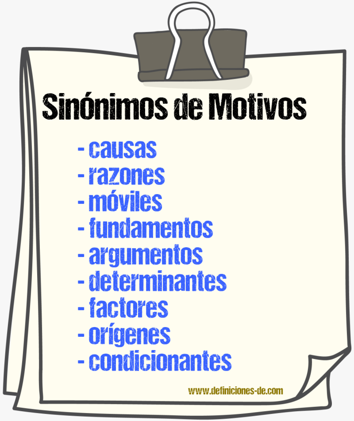 Sinónimos de motivos