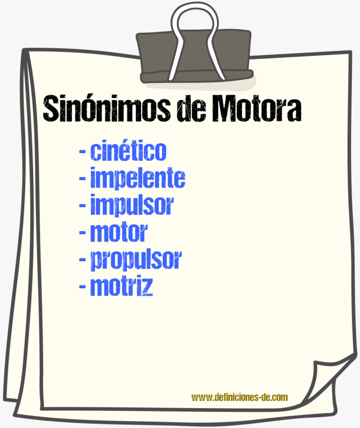 Sinnimos de motora