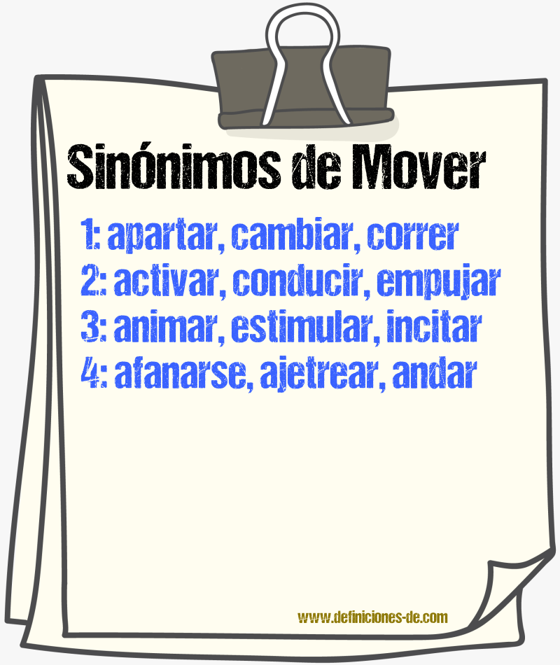 Sinónimos de mover