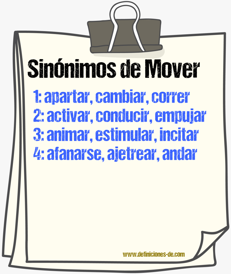 Sinnimos de mover