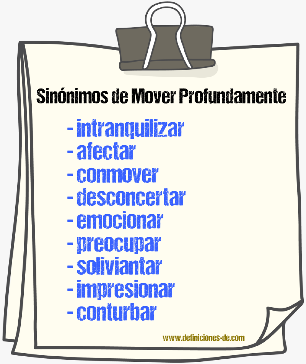 Sinnimos de mover profundamente