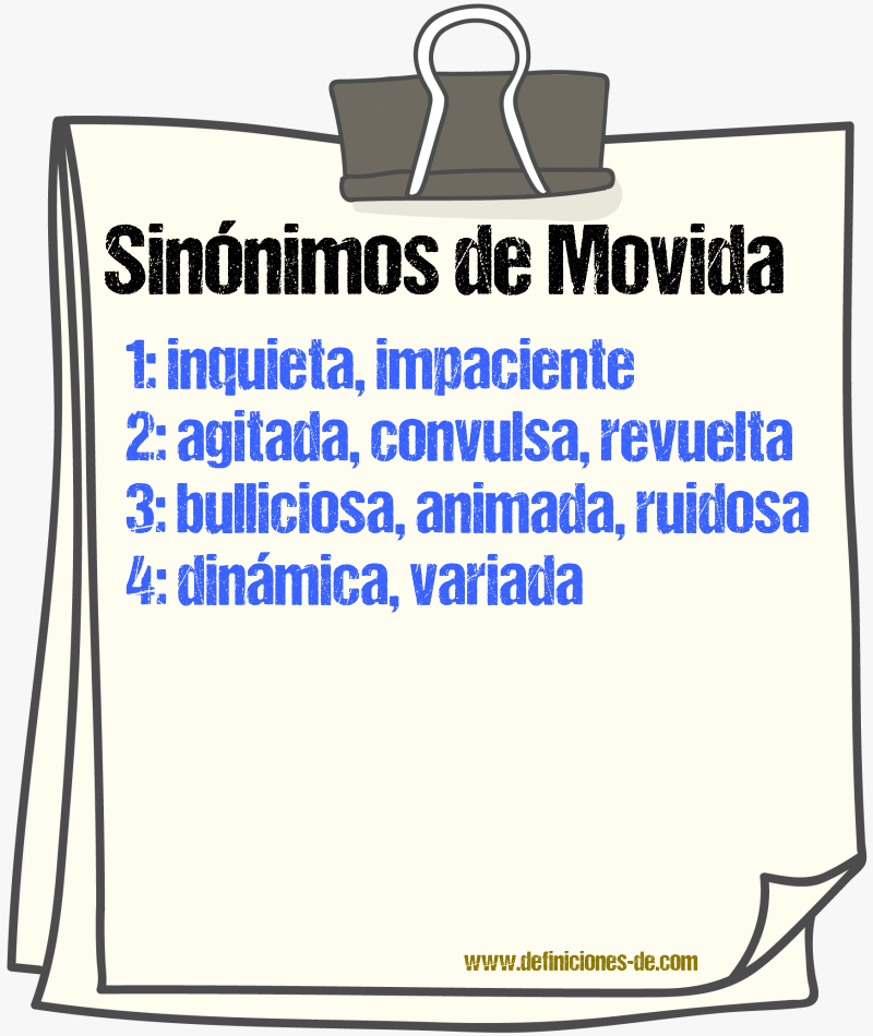 Sinónimos de movida