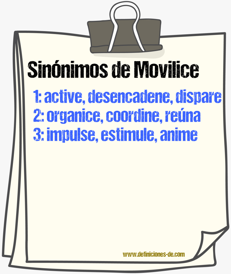 Sinónimos de movilice