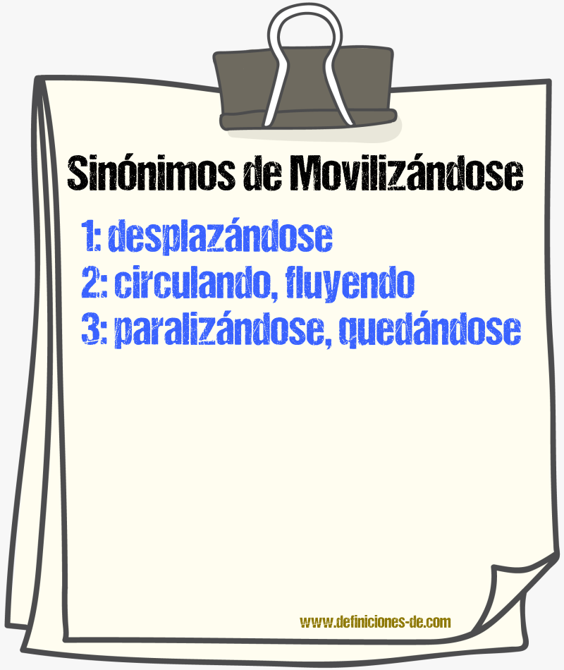 Sinónimos de movilizándose