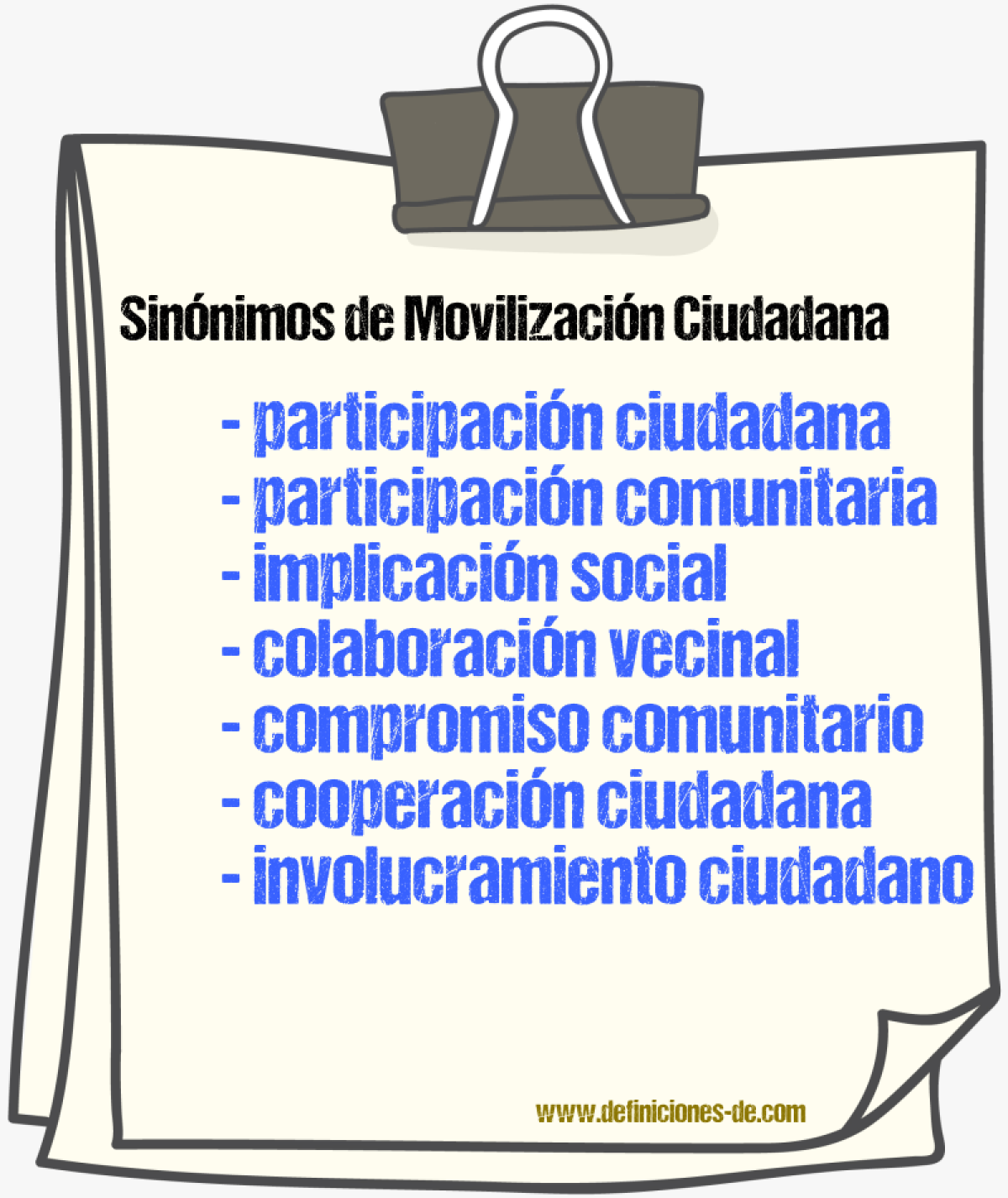 Sinónimos de movilización ciudadana