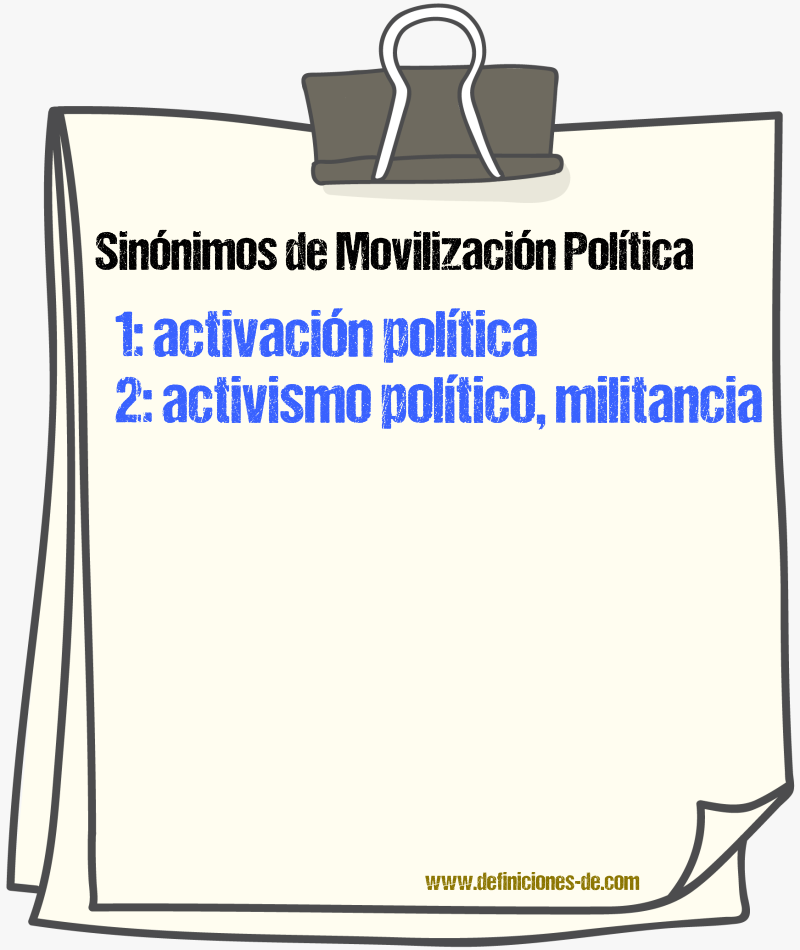 Sinónimos de movilización política