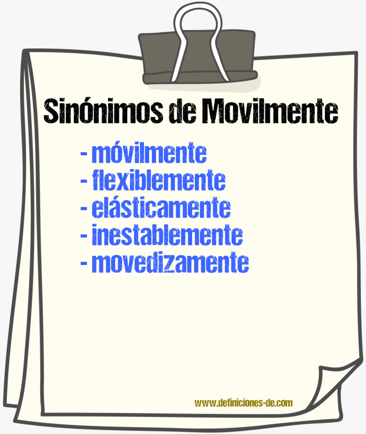 Sinónimos de movilmente