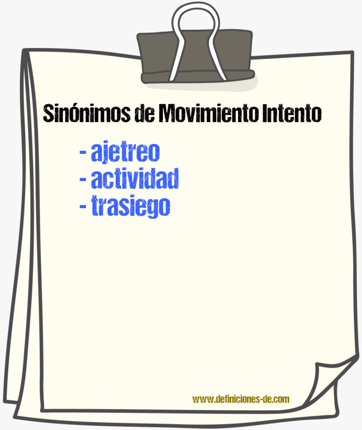 Sinnimos de movimiento intento