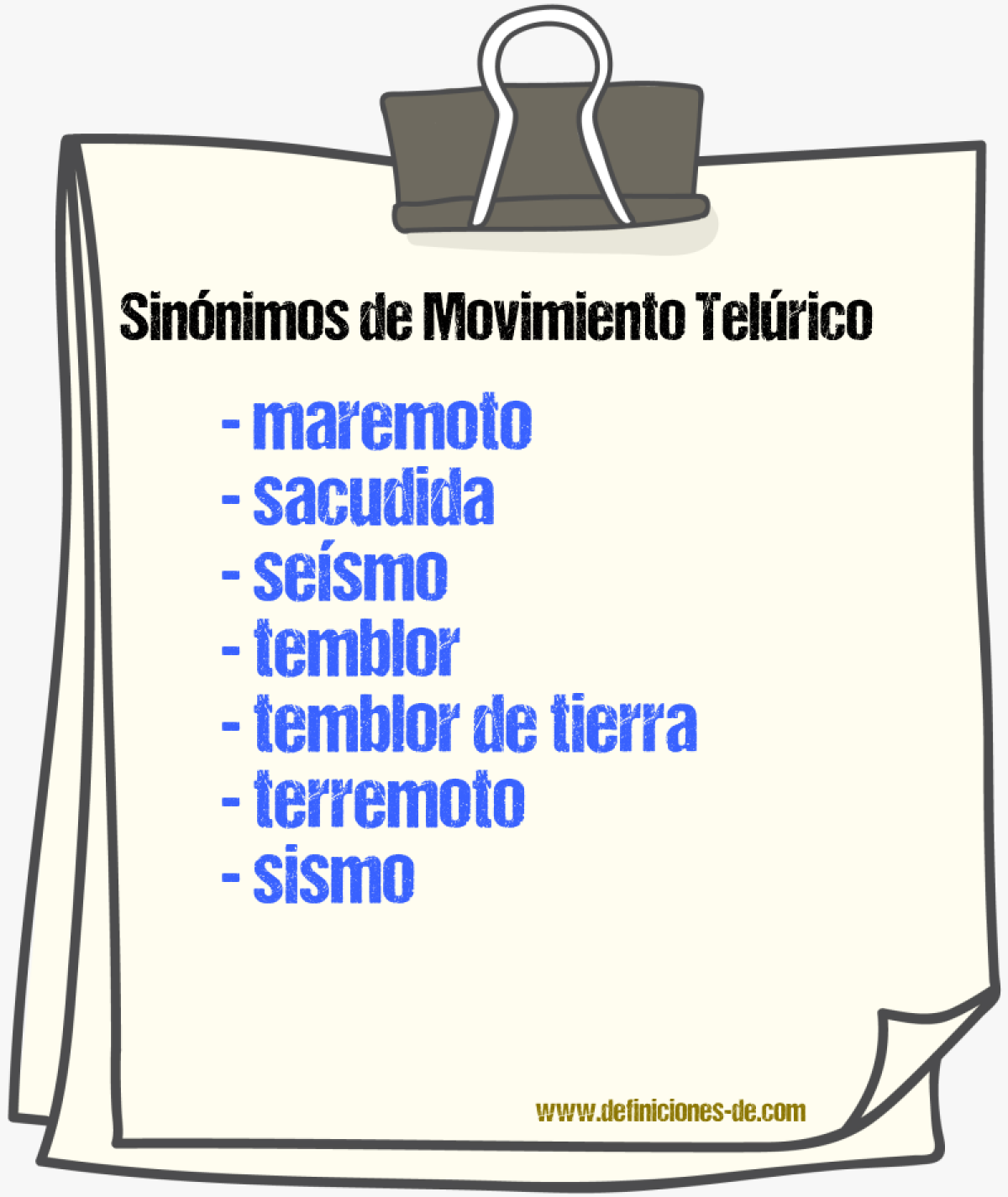 Sinnimos de movimiento telrico