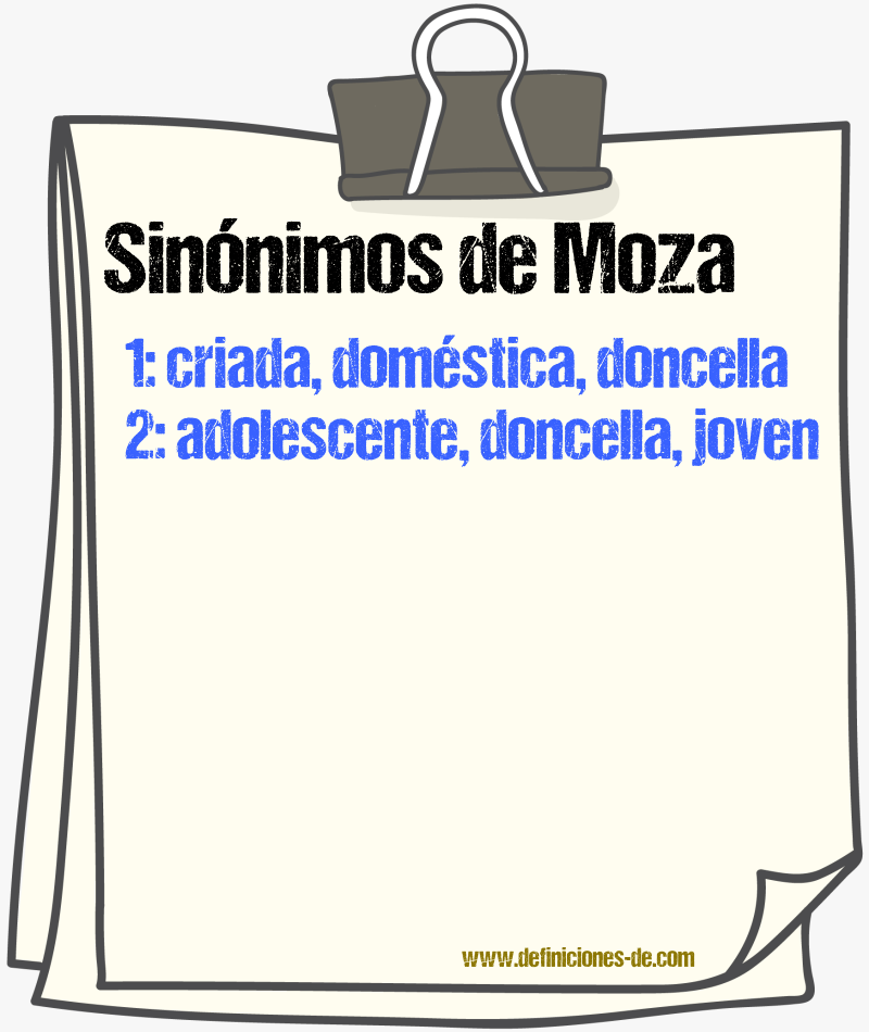 Sinnimos de moza