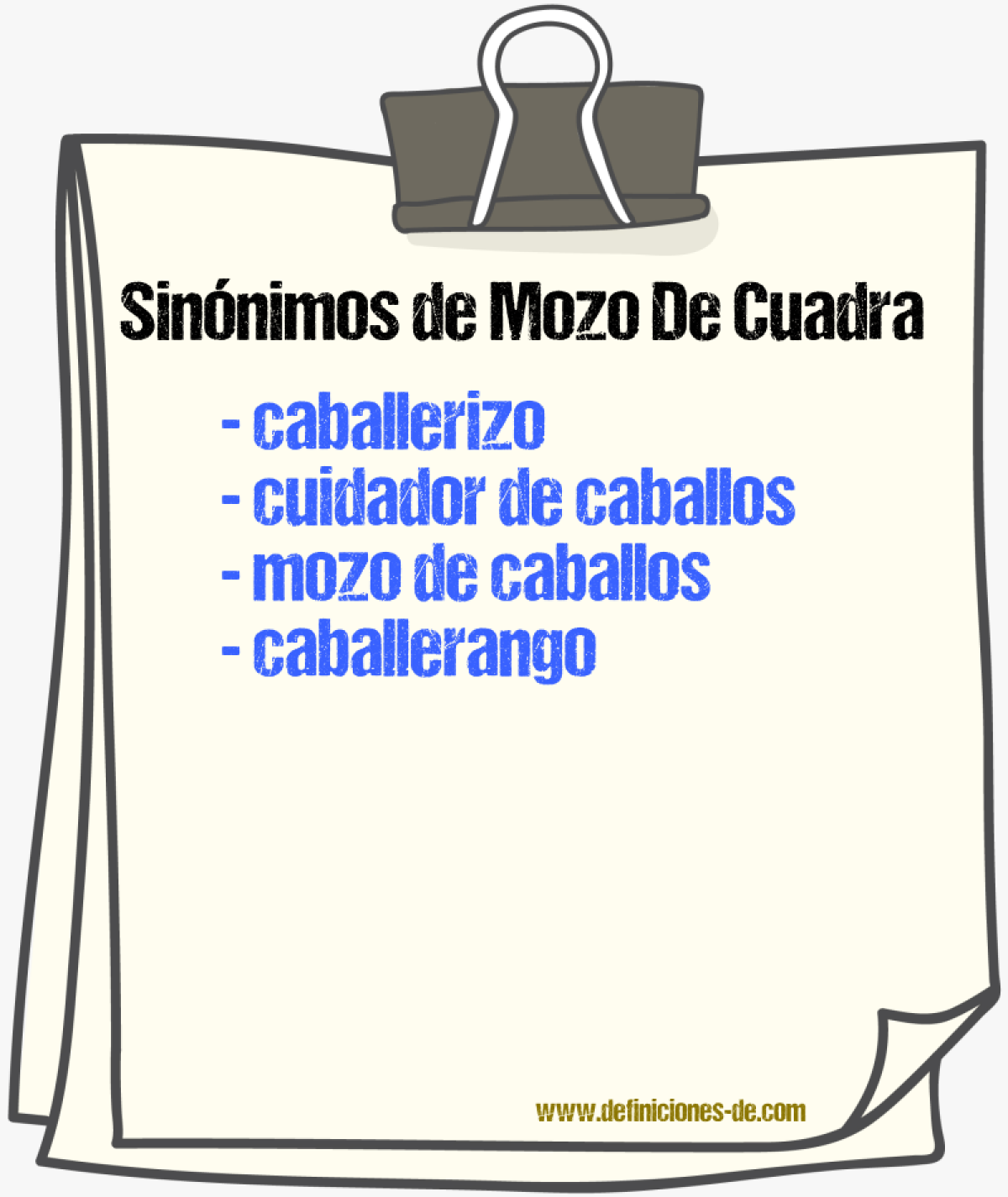 Sinnimos de mozo de cuadra