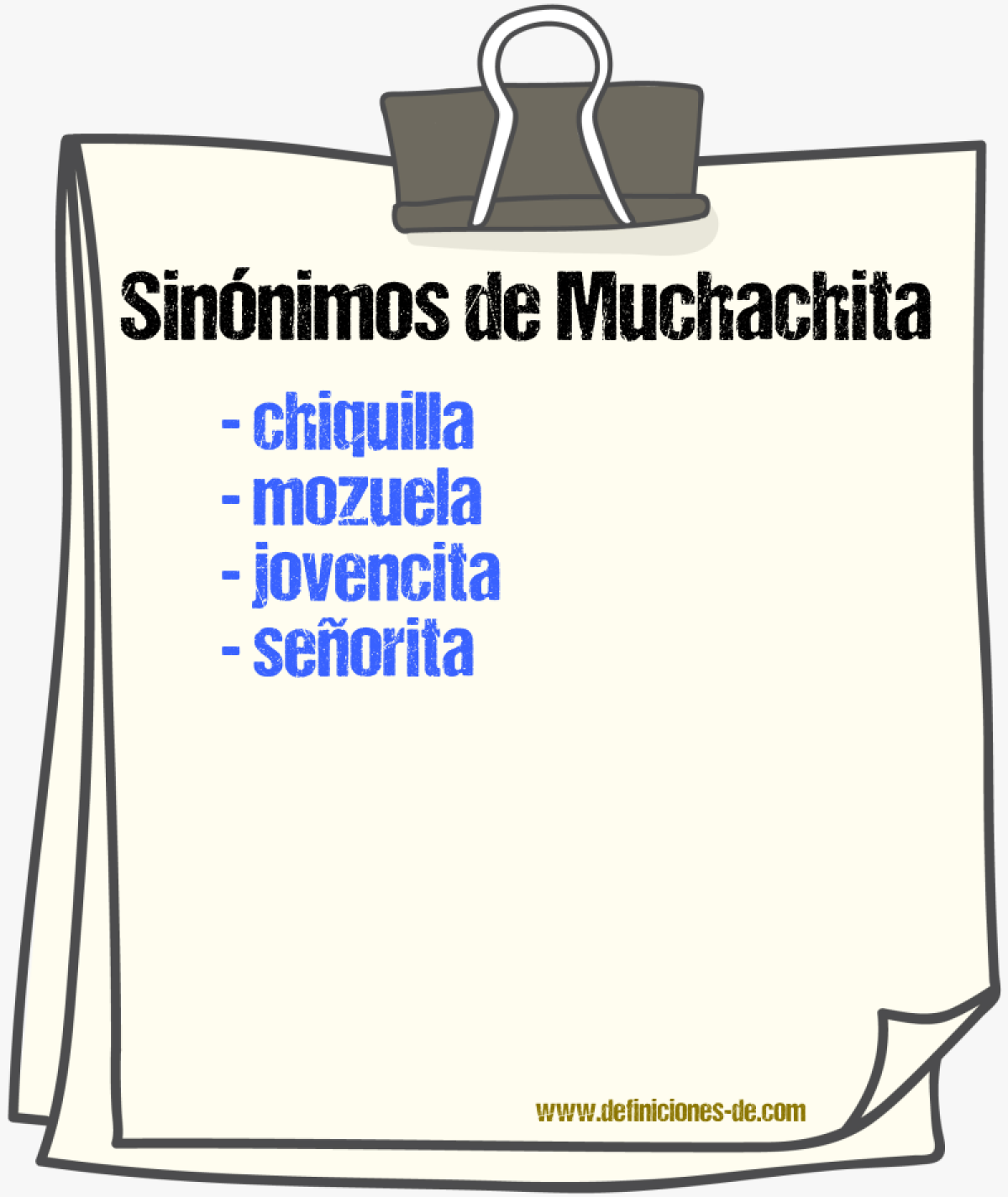 Sinónimos de muchachita