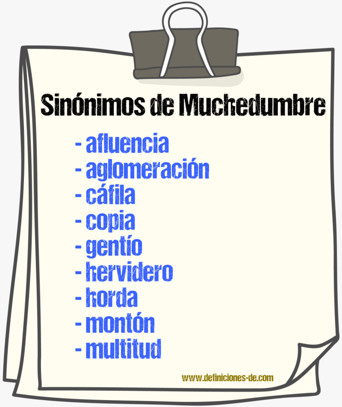 Sinnimos de muchedumbre