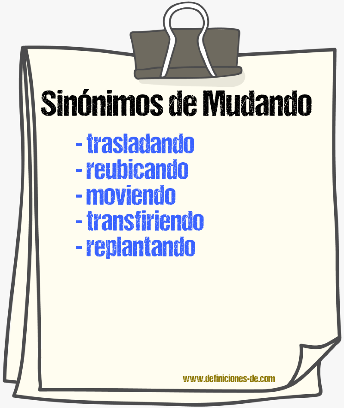 Sinónimos de mudando