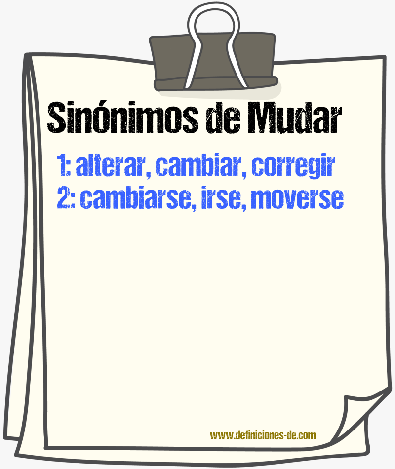 Sinnimos de mudar