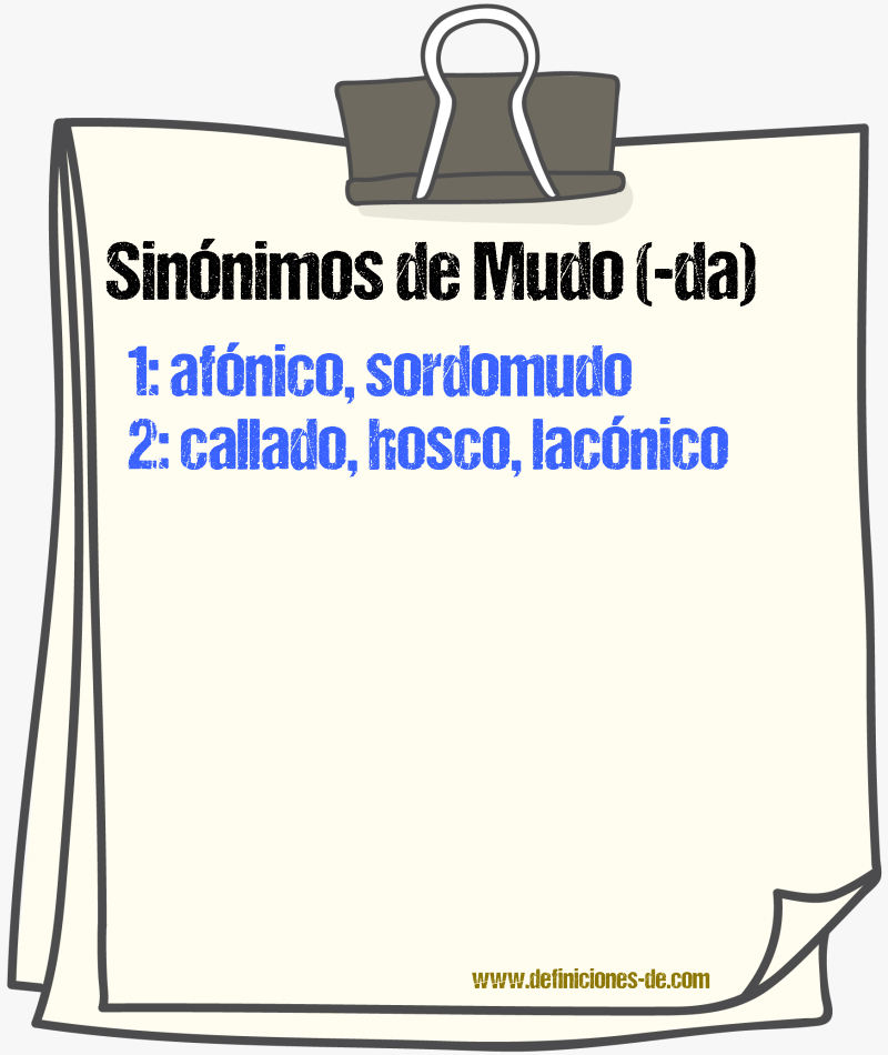 Sinnimos de mudo