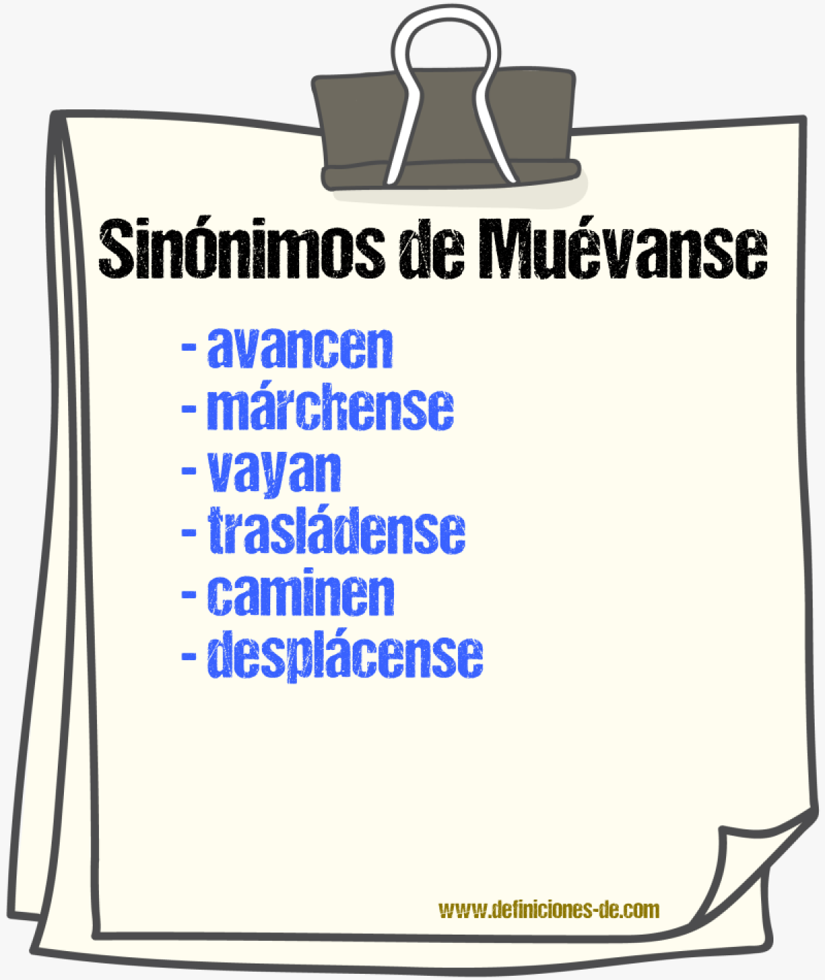 Sinónimos de muévanse