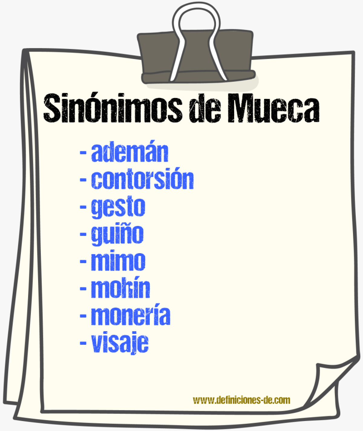 Sinnimos de mueca