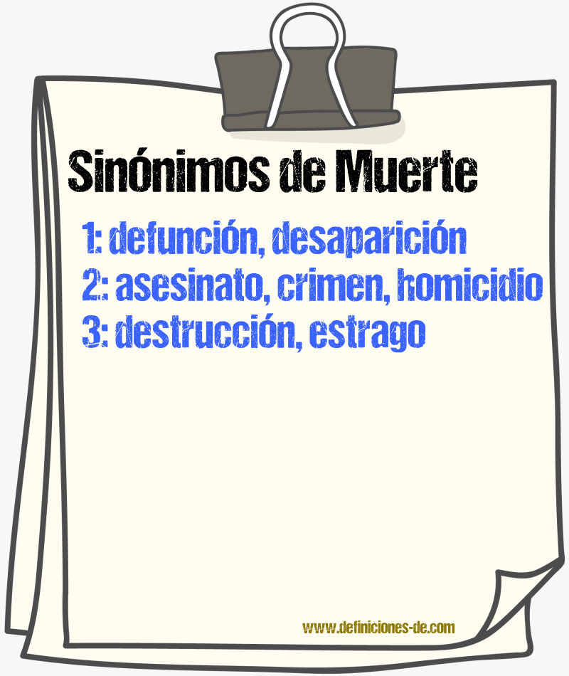 Sinnimos de muerte