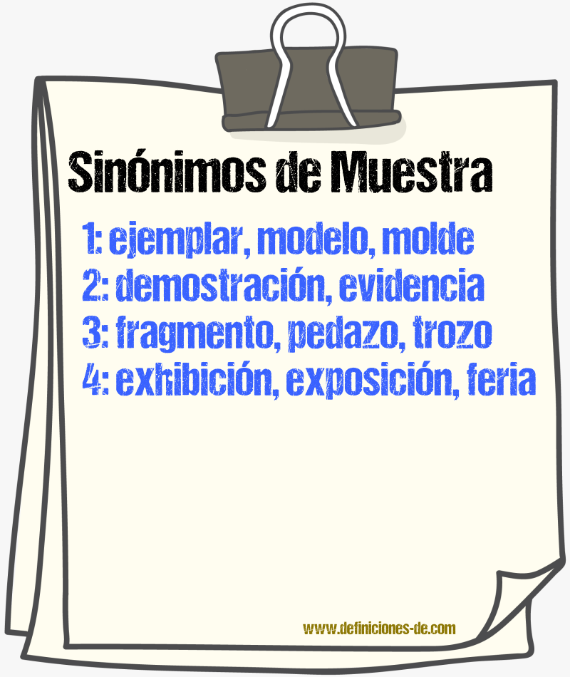 Sinnimos de muestra