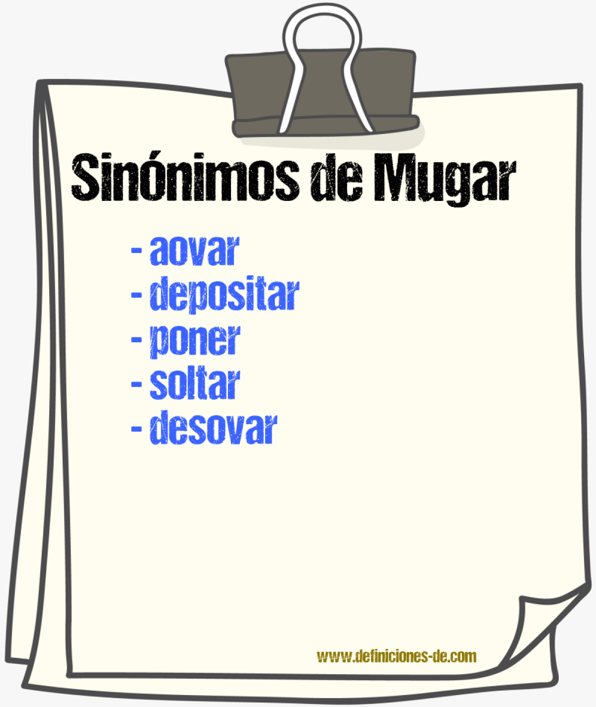 Sinnimos de mugar