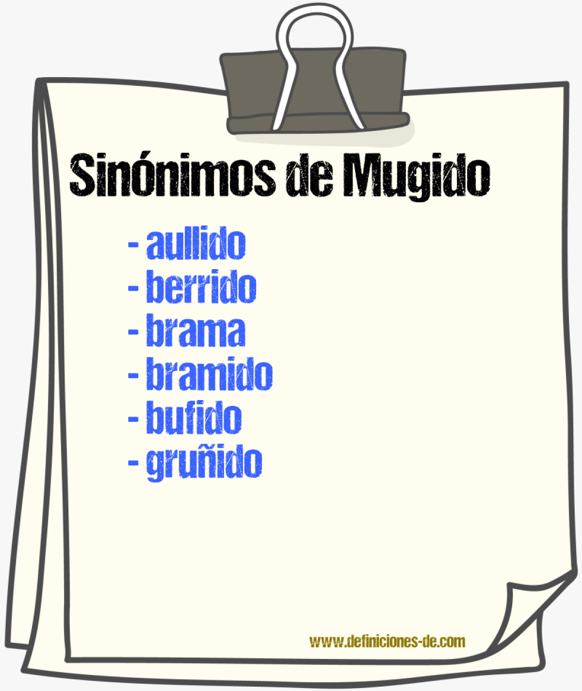 Sinnimos de mugido