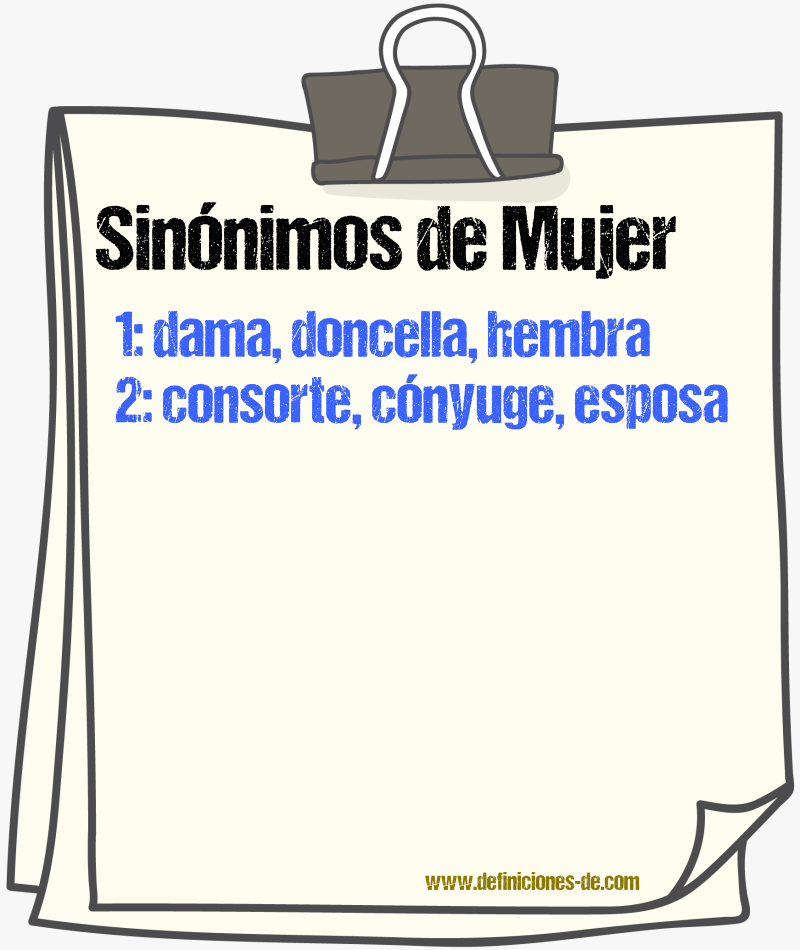 Sinnimos de mujer