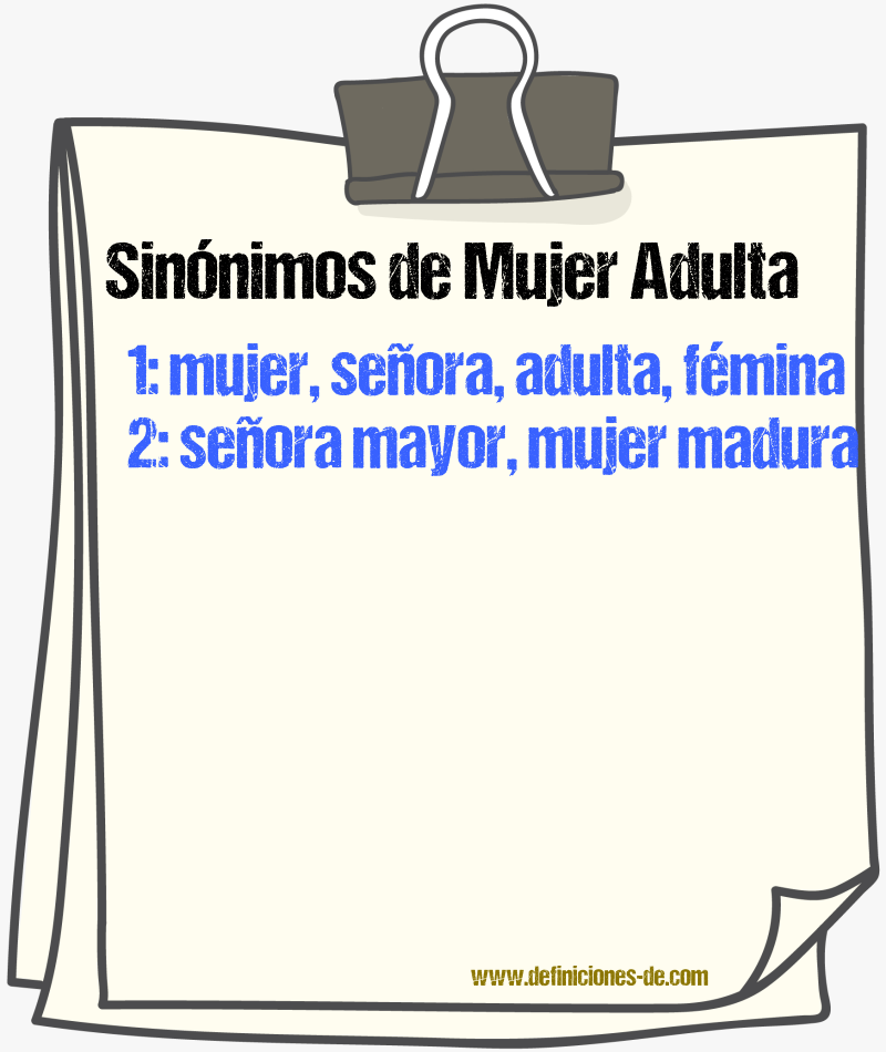 Sinónimos de mujer adulta