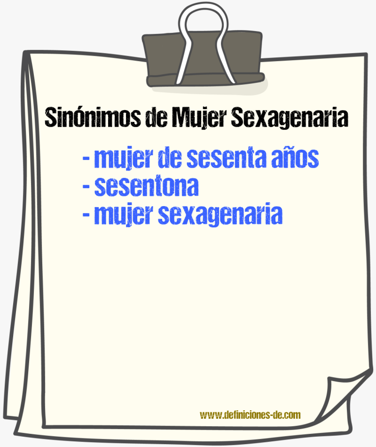 Sinónimos de mujer sexagenaria