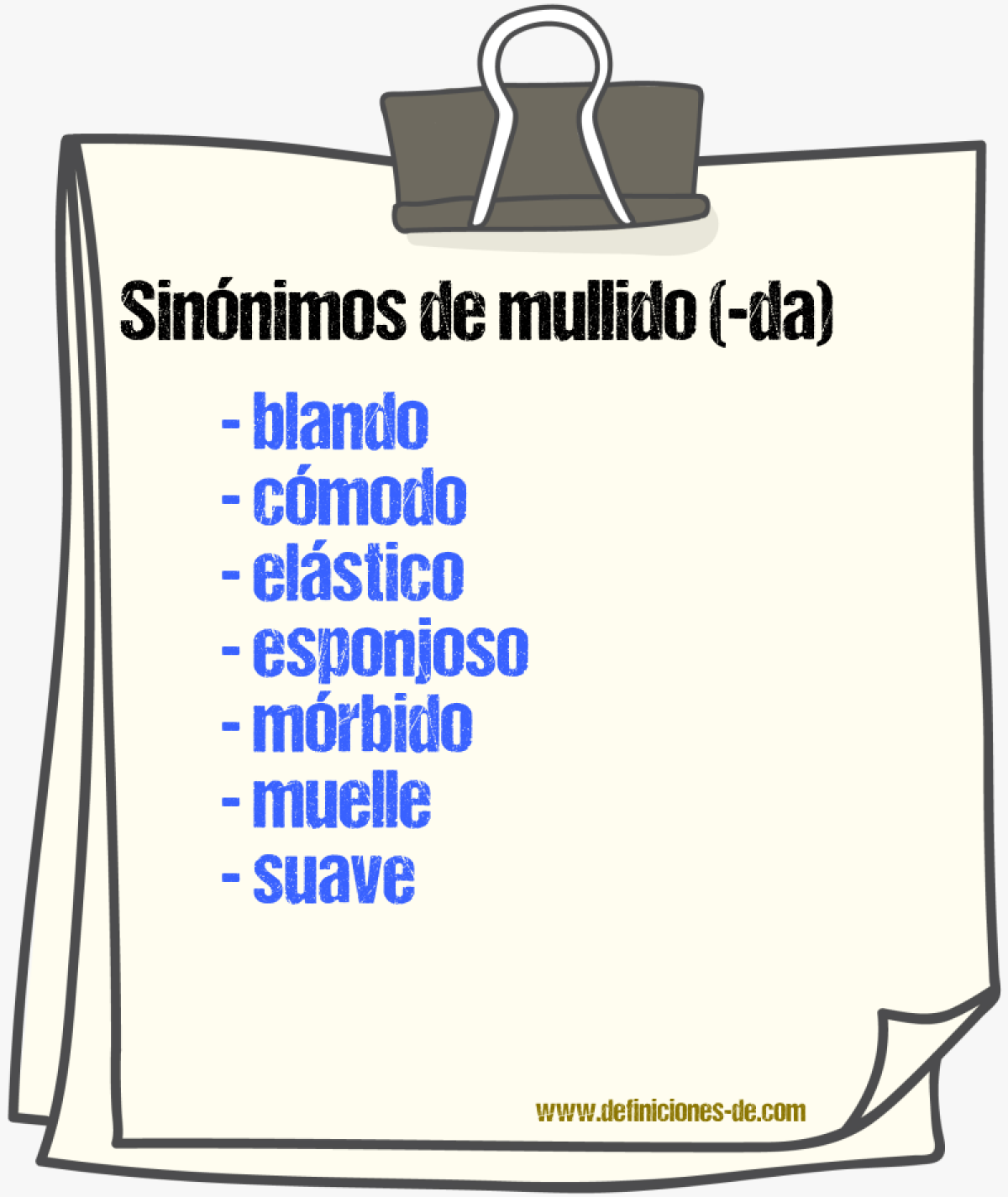 Sinnimos de mullido