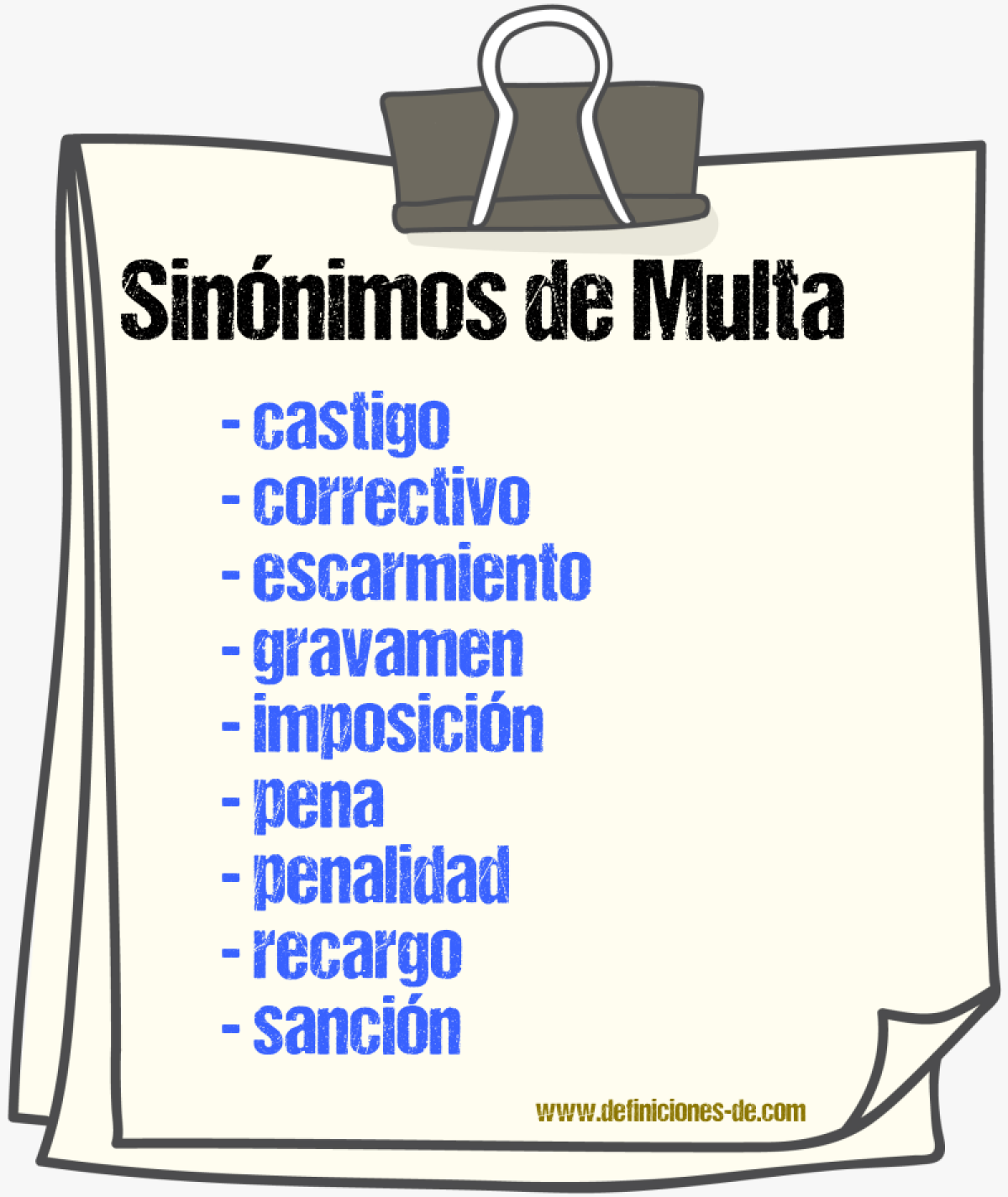 Sinnimos de multa