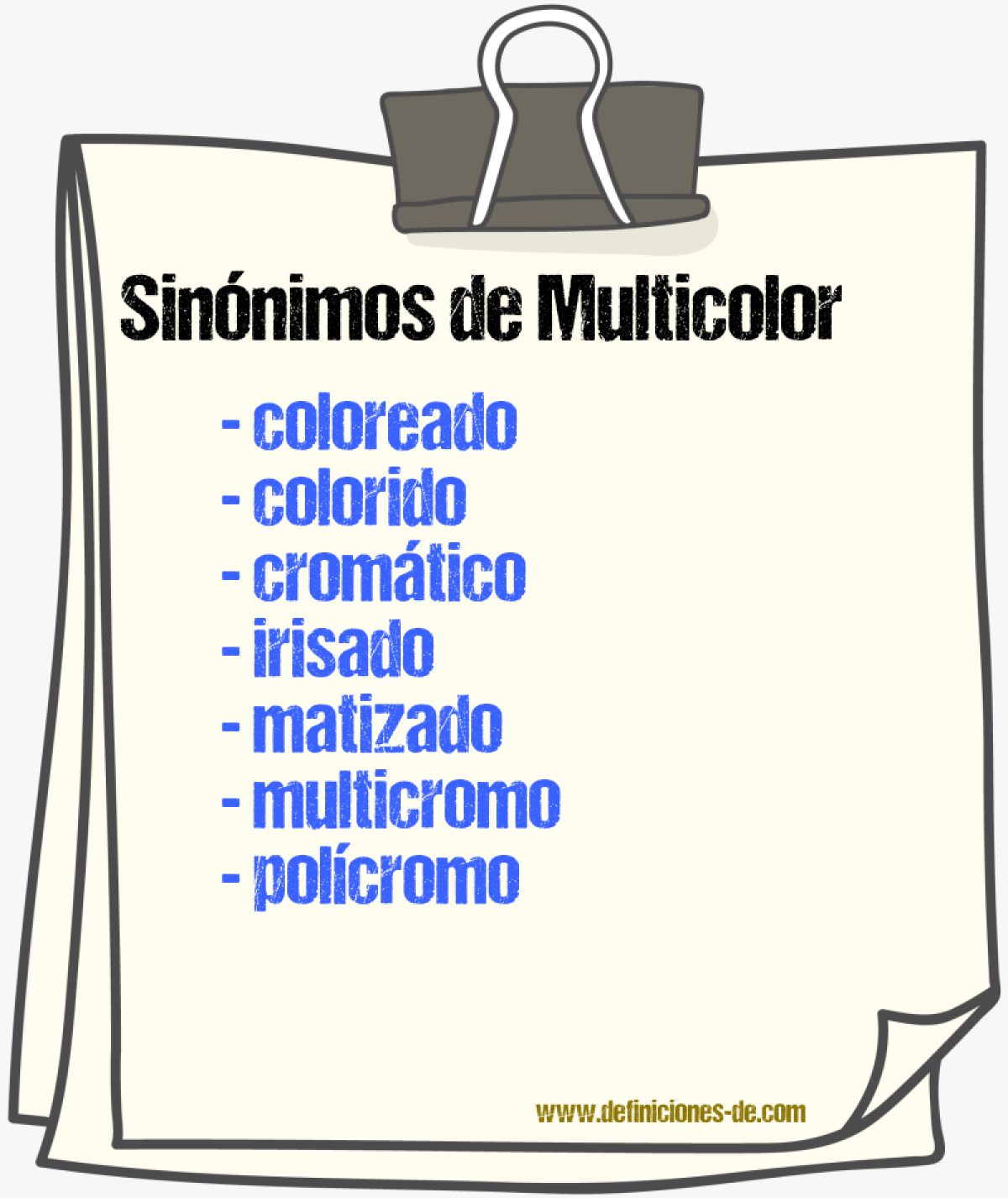 Sinnimos de multicolor